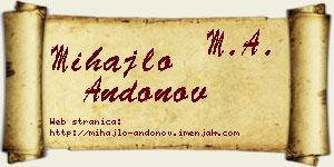 Mihajlo Andonov vizit kartica